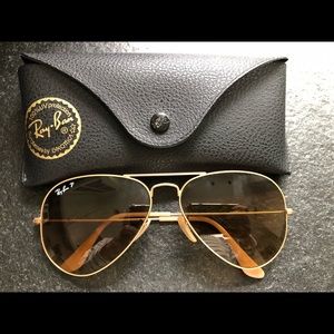 Ray ban aviators polarized sunglasses